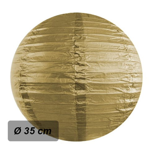 Okrúhly papierový lampión 35 cm zlatý