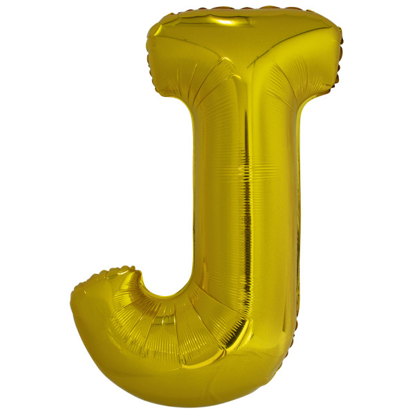 Foliové písmeno J zlaté 100cm