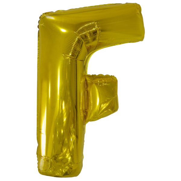 Foliové písmeno F zlaté 100cm