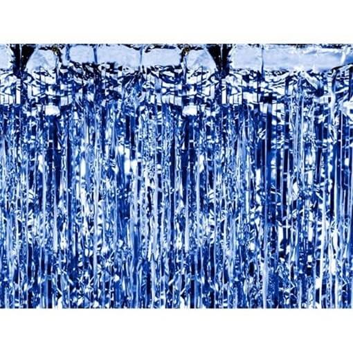 Modrý strapcový záves - 90 x 250cm