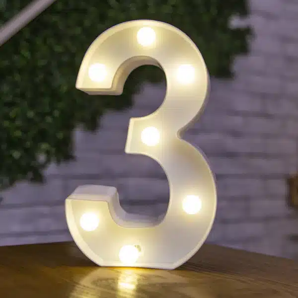 Svietiace číslo 3 - 22cm
